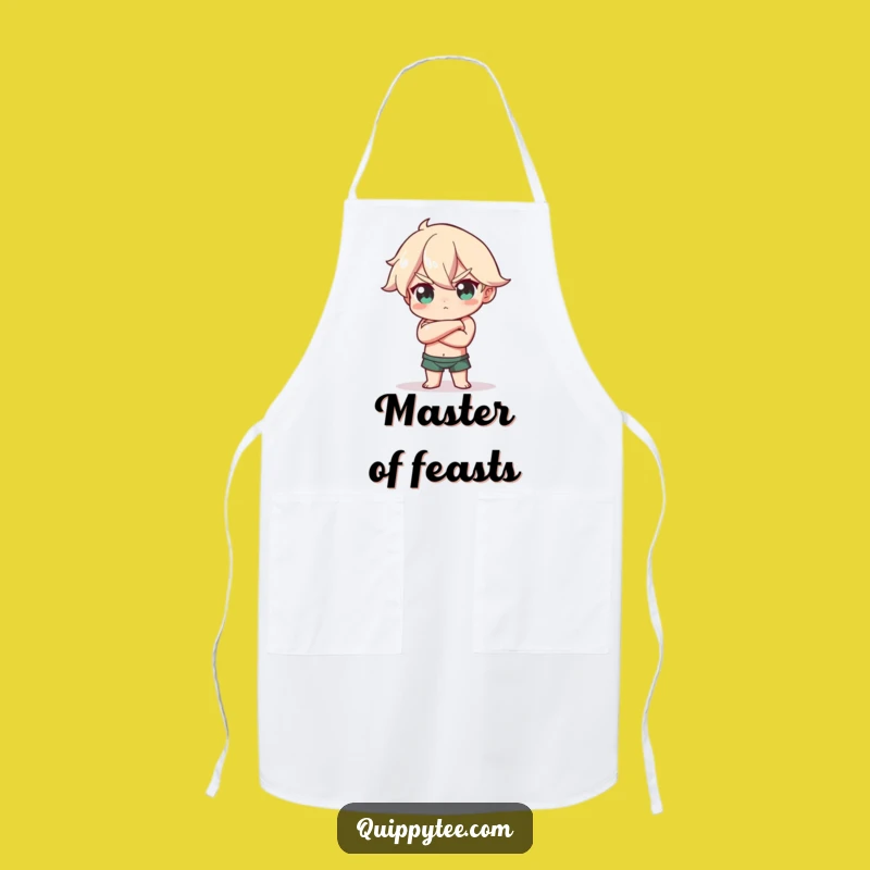 Confident Pose Apron: Funny Character's Bold Touch for a Powerful Kitchen