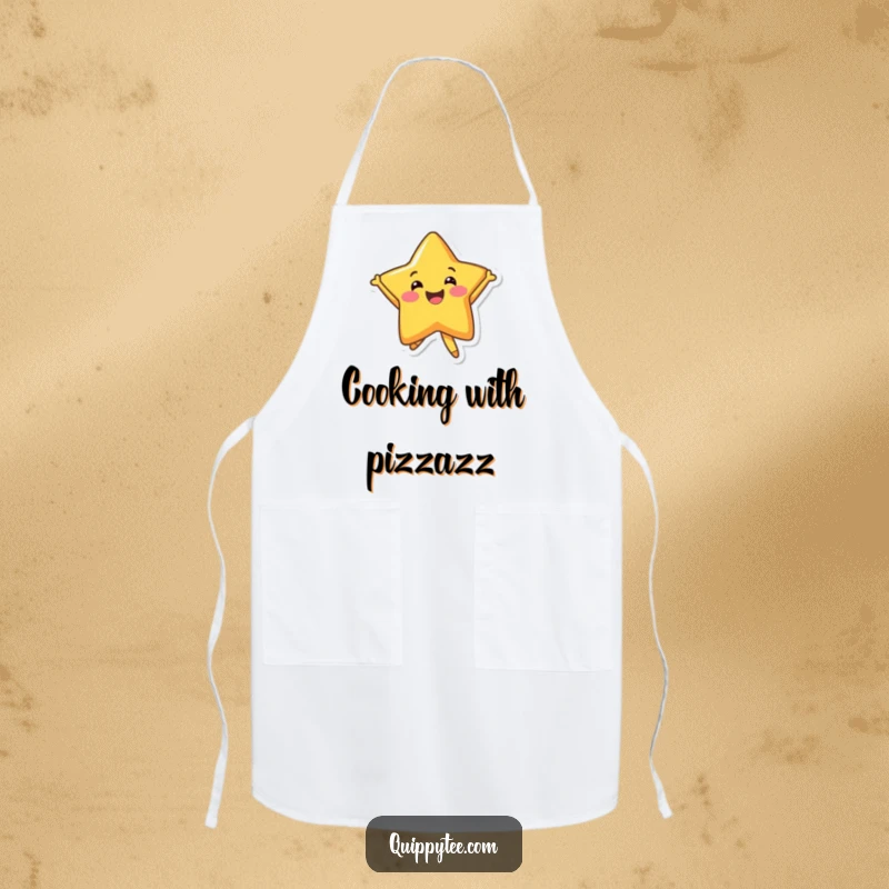 Funny Apron: A smiling star character jumping joyfully, bringing a splash of happiness to kitchen tasks.