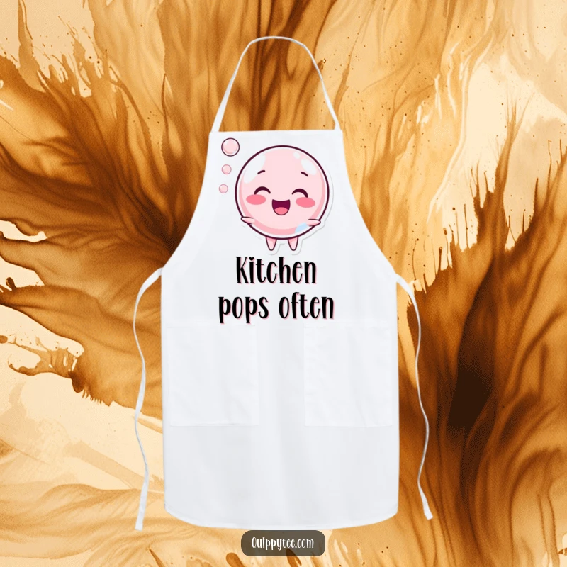 Funny Apron: A cheerful bubble character popping with a happy sound, keeping you clean with a side of playful joy.