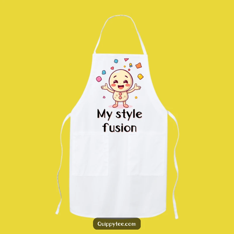 Funny Button Juggling Shapes Apron - Kitchen Fun & Colorful Gift