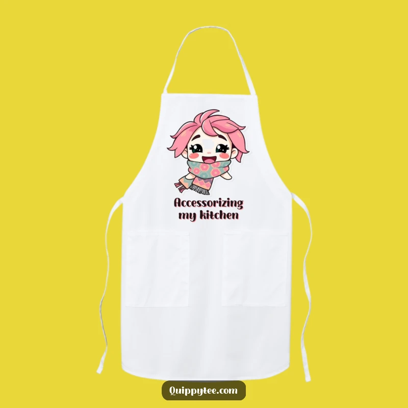 Funny Scarfy Character Apron: Cook in Style with a Flamboyant Scarf