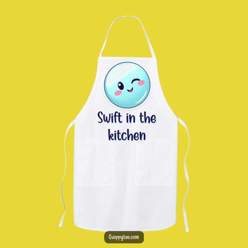 Funny Winking Button Apron: Cook with Zippy Enthusiasm