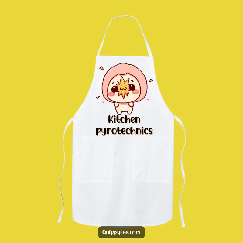 Funny Kawaii Explosion Apron - Kitchen Speech Bubble Chaos Chef Gift