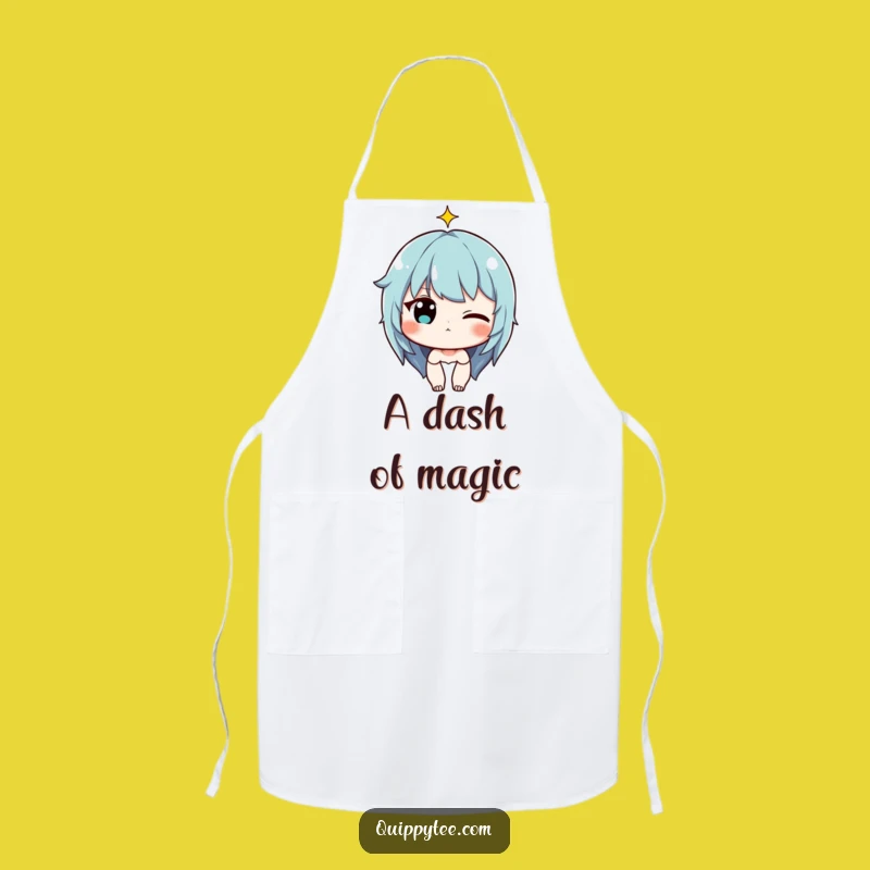 Wink & Sparkle Apron: Funny Character's Cheeky Touch for a Playful Kitchen