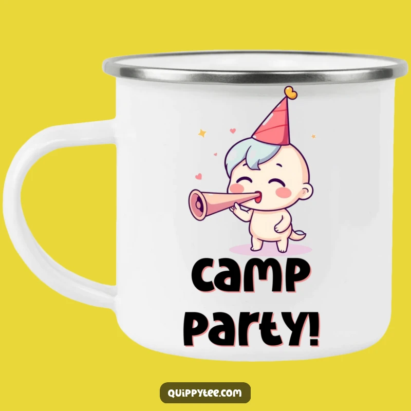 Funny Party Camping Mug: Excited Horn Blower Adventures, Perfect Funny Gift Outdoors