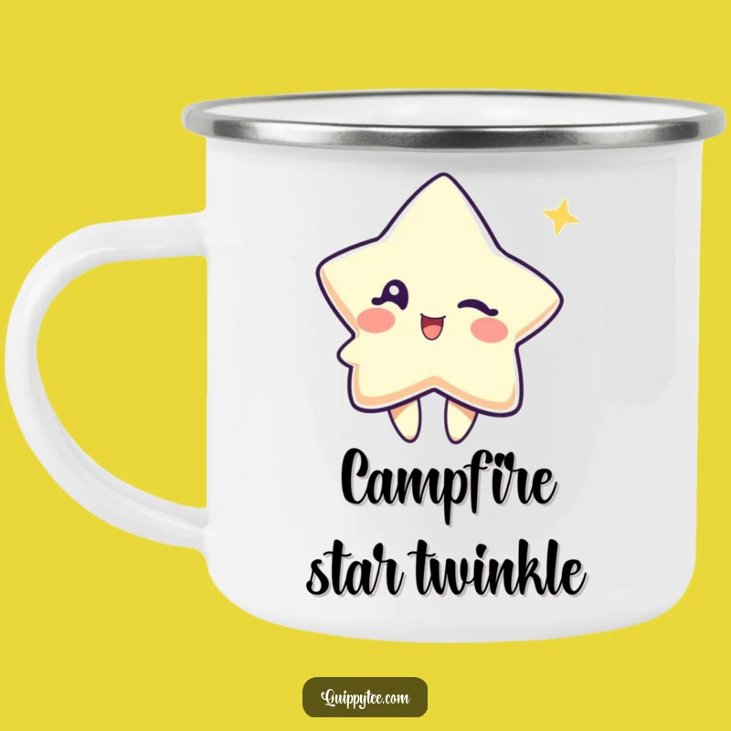 Cosmic Winking Star Camping Mug: Your Funny Companion for Starry Outdoor Adventures