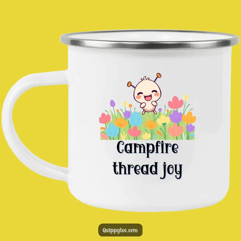Funny Laughing Needle Camping Mug: Durable Stitching Fun, Hilarious Outdoor Gift
