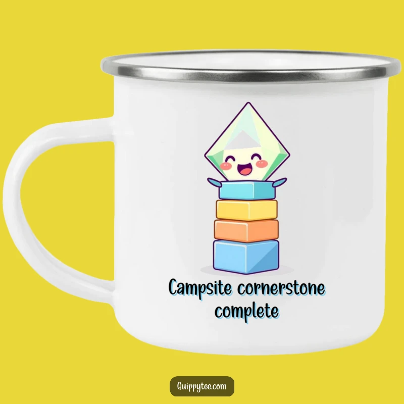 Funny Giggling Diamond Stacking Blocks Camping Mug - Adventure & Laughter Gift