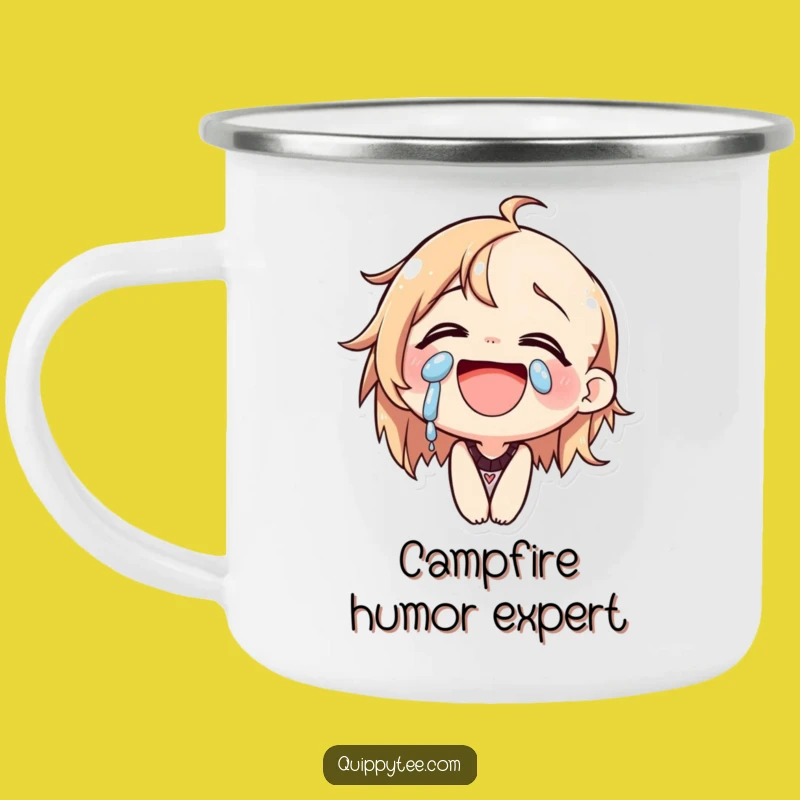 Funny Laughing Cat Camping Mug: Outdoor Joy Character, A Hilarious Gift!