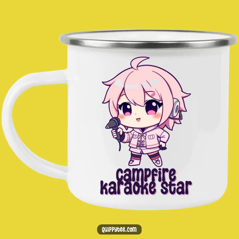 Funny Microphone Kawaii Camping Mug: Sing Around the Fire