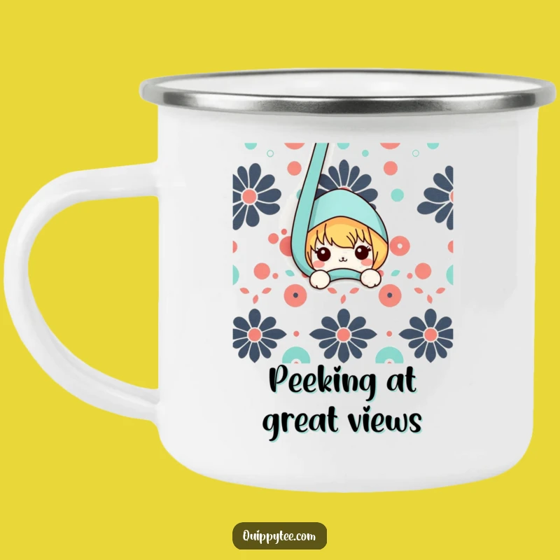 Funny Kawaii Camping Mug - Durable Peekaboo Fabric Character Coffee Cup Funny Gift