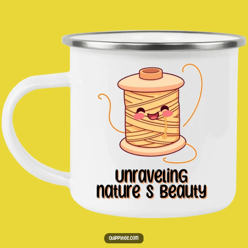 Durable Funny Smiling Spool Camping Mug: Craft Adventures Outdoors