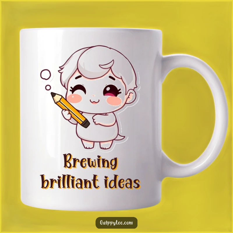 Clever Thinker Mug: Funny Character's Cheeky Idea for a Smart Gift