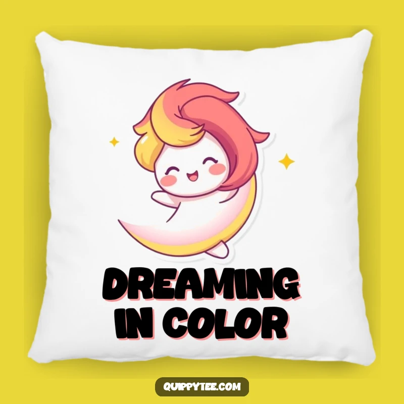 Funny Rainbow Swirl Pillow: Comfy & Vibrant Character Accent Pillow