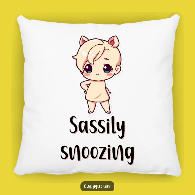 Funny Kawaii Sassy Pillow: Cozy Attitude Decor, Hilarious Gift for Boss Babes