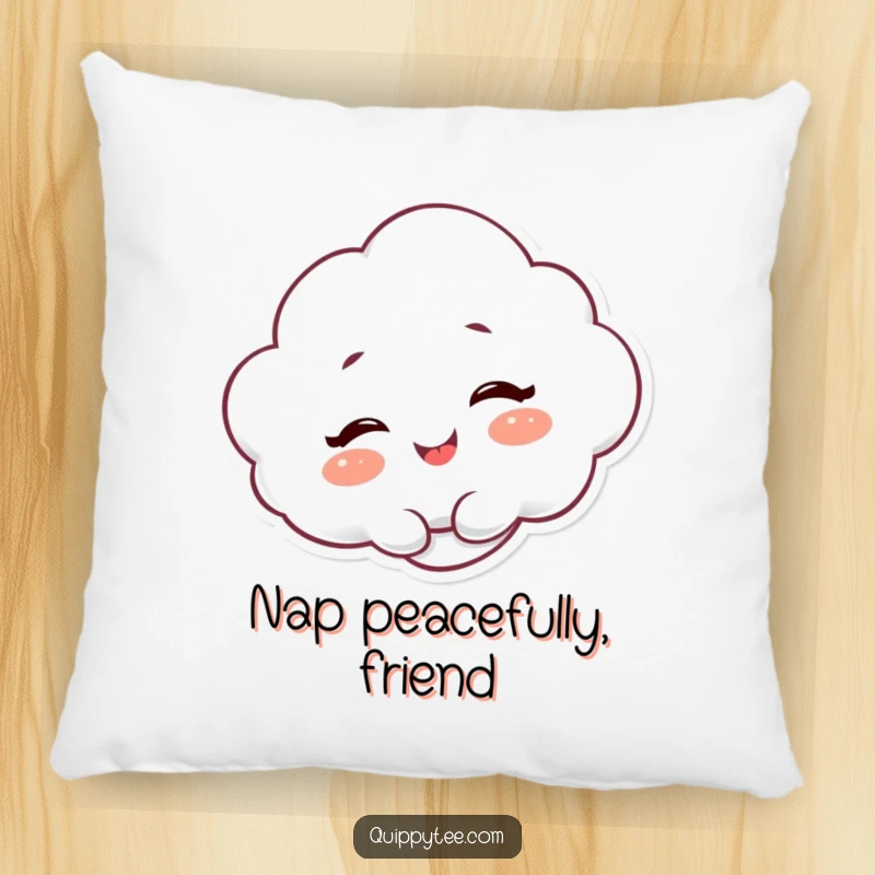 Funny Pillow: A fluffy cloud character giggling with delight, offering comfort and cheerful vibes.