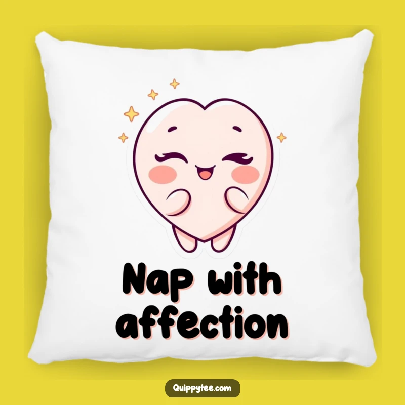 Funny Heart Wink Pillow: Cozy Accent with Playful Character Charm