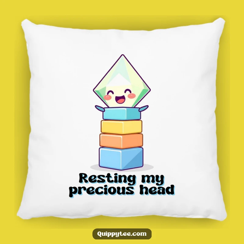 Funny Giggling Diamond Stacking Blocks Pillow - Cozy Comfort & Comedic Accent