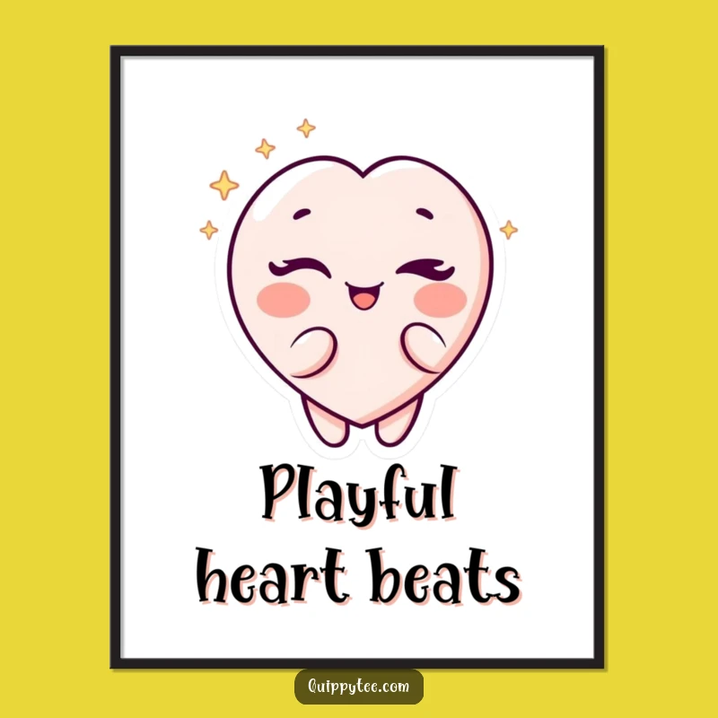 Funny Heart Wink Digital Print: Instant Playful Art for Charming Spaces