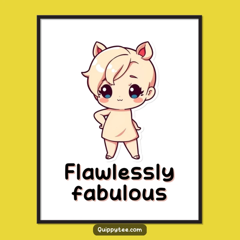 Funny Kawaii Sassy Digital Art: Cute Attitude Print, Hilarious Gift for Decor