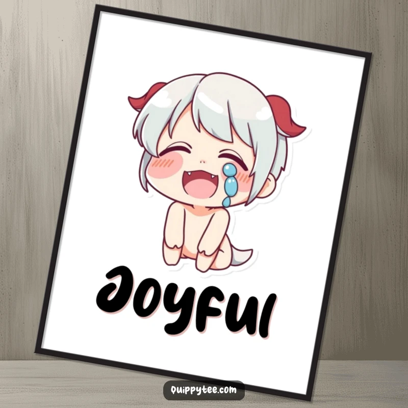 Funny Laughing Digital Art: A character laughs heartily with tears, perfect for printable wall decor.