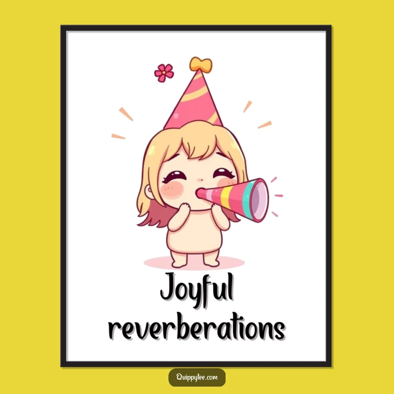 Funny Party Digital Art: Excited Character Print, Perfect Funny Gift