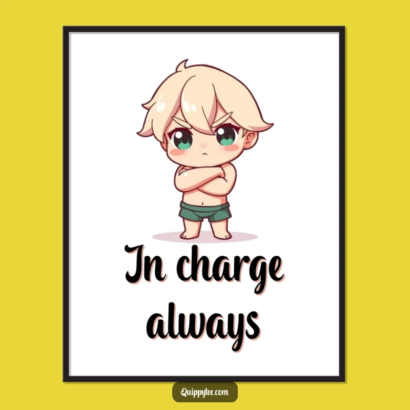 Confident Pose Digital Print: Funny Character's Art for Instant Power