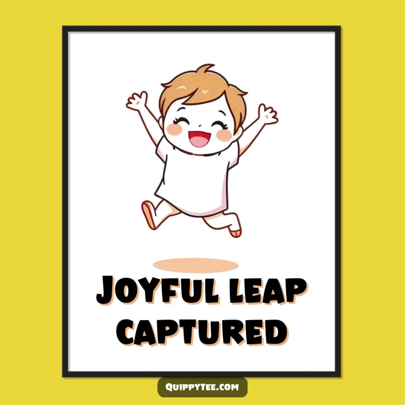 Funny Fabric Swatch Leap Digital Art: Instant Character Cheer, Perfect Humorous Decor