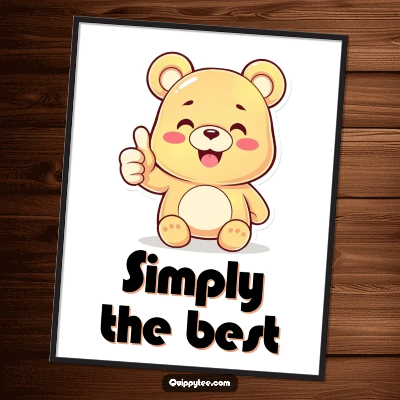 Funny Gummy Bear Thumbs Up Digital Art Print: A joyful character giving a confident thumbs up, perfect for instant funny decor.