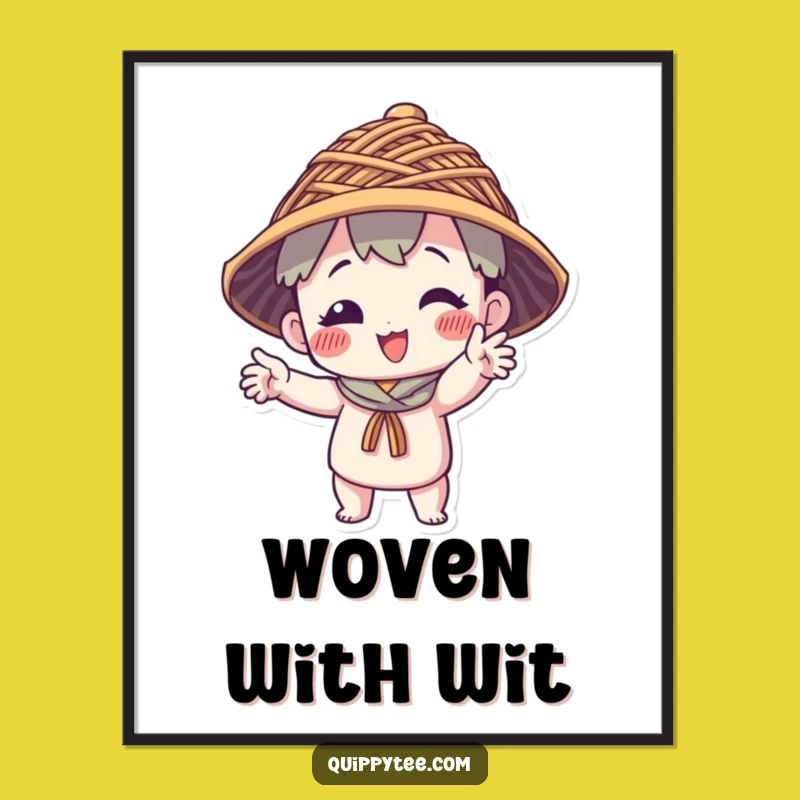 Funny Thread Hat Character Digital Print: Quirky Art for Instant Decor