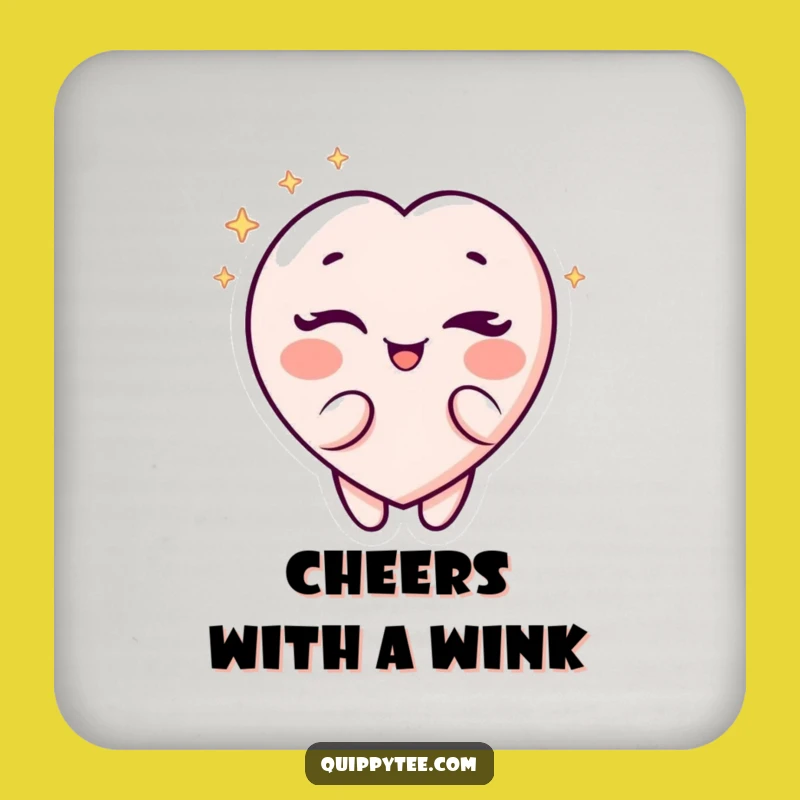 Funny Heart Wink Drink Coaster: Protect Surfaces with Playful Charm