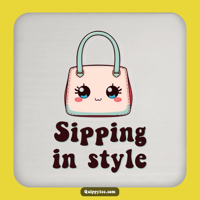 Funny Designer Handbag Drink Coaster: Protect Surfaces with Style