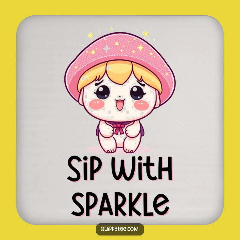 Funny Kawaii Hat Coasters: Sparkle & Protect Your Surfaces