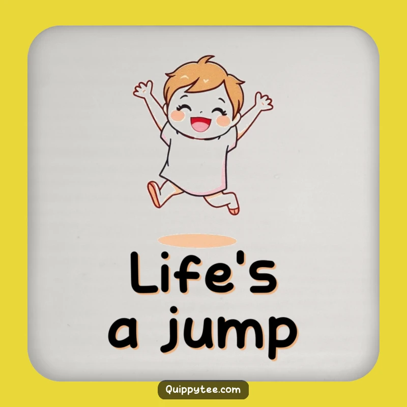 Funny Fabric Swatch Leap Drink Coaster: Protect Surfaces, Whimsical Humorous Gift