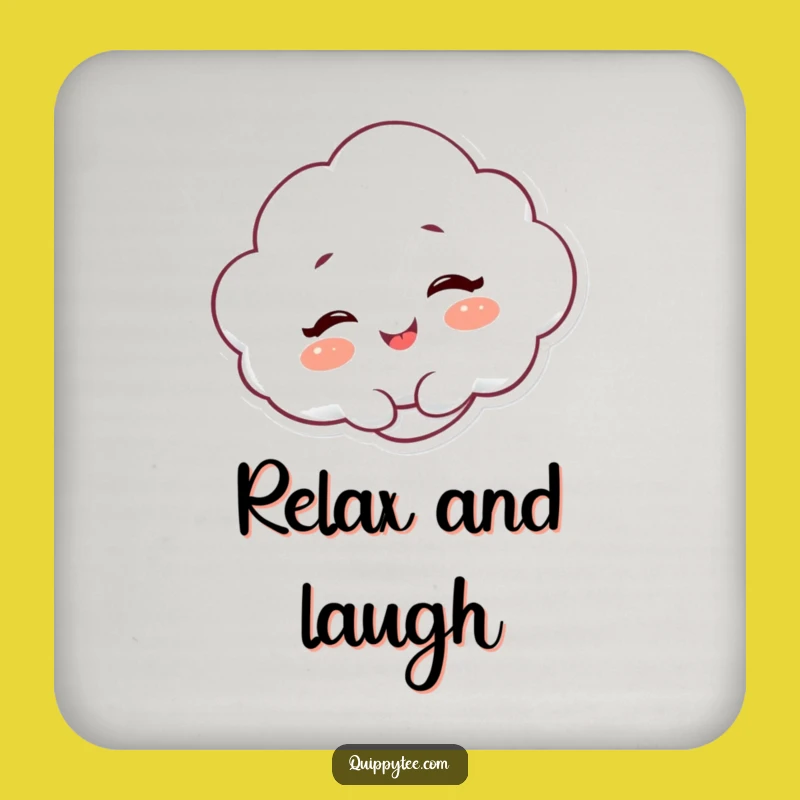 Funny Cloud Giggle Drink Coaster: Protect Surfaces with Cheerful Charm