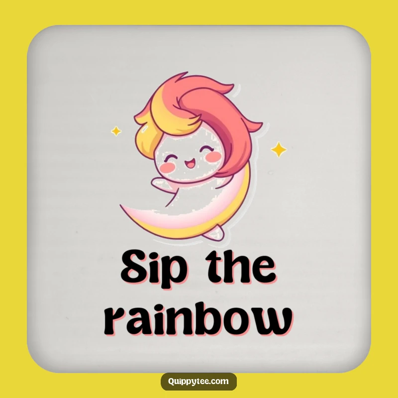 Funny Rainbow Swirl Drink Coaster: Protect Surfaces with Vibrant Charm