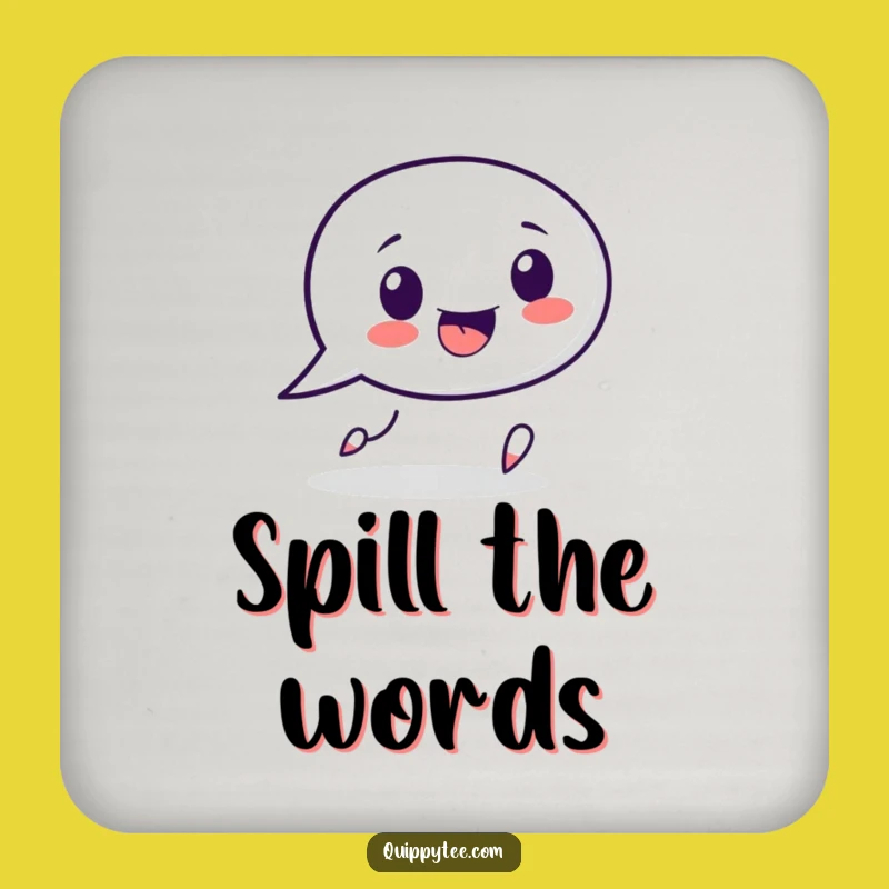 Funny Speech Bubble Drink Coaster: Protect Surfaces with Punctuation Polish