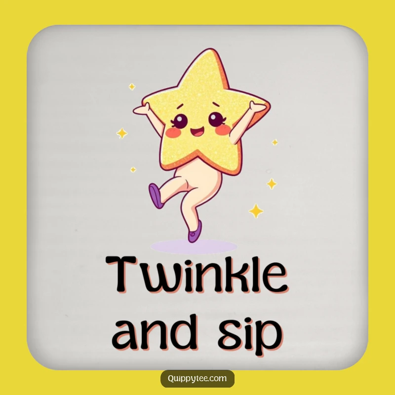 Funny Glitter Star Coasters: Protect Surfaces with Sparkle - Ideal Humorous Gift Set