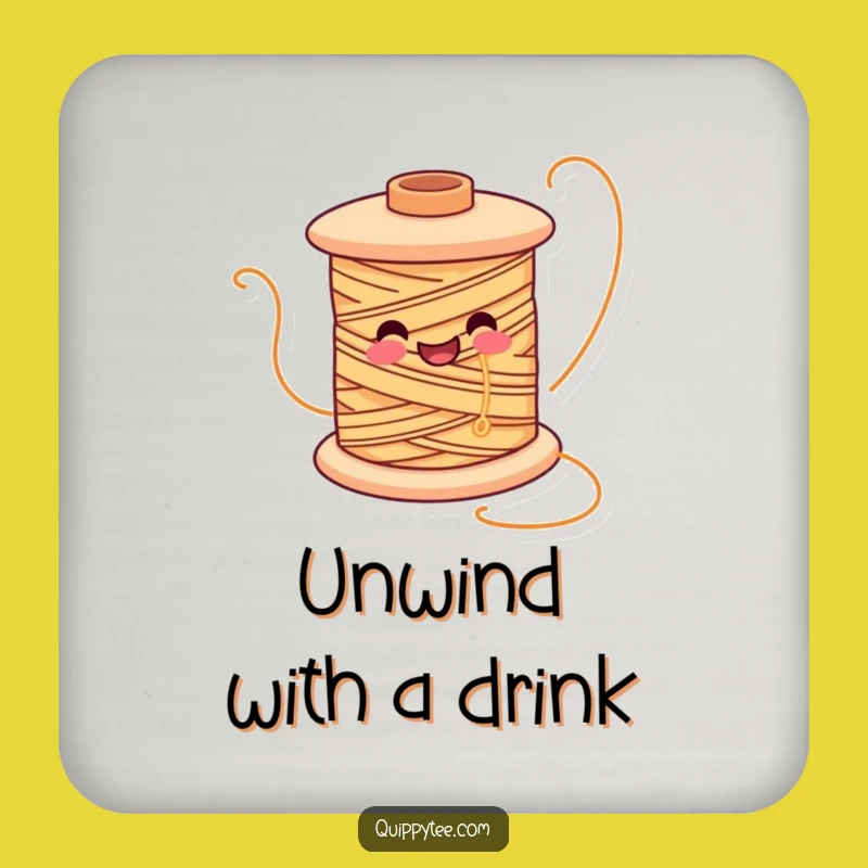 Funny Smiling Spool Coasters: Protect Surfaces with Crafty Charm