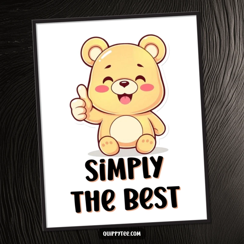 Funny Gummy Bear Thumbs Up Poster: A cheerful character giving a confident thumbs up, perfect for funny wall decor or a gift.