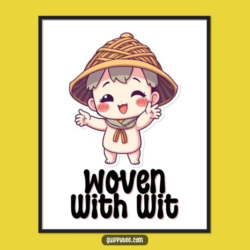 Funny Thread Hat Character Poster: Quirky Art for Your Walls