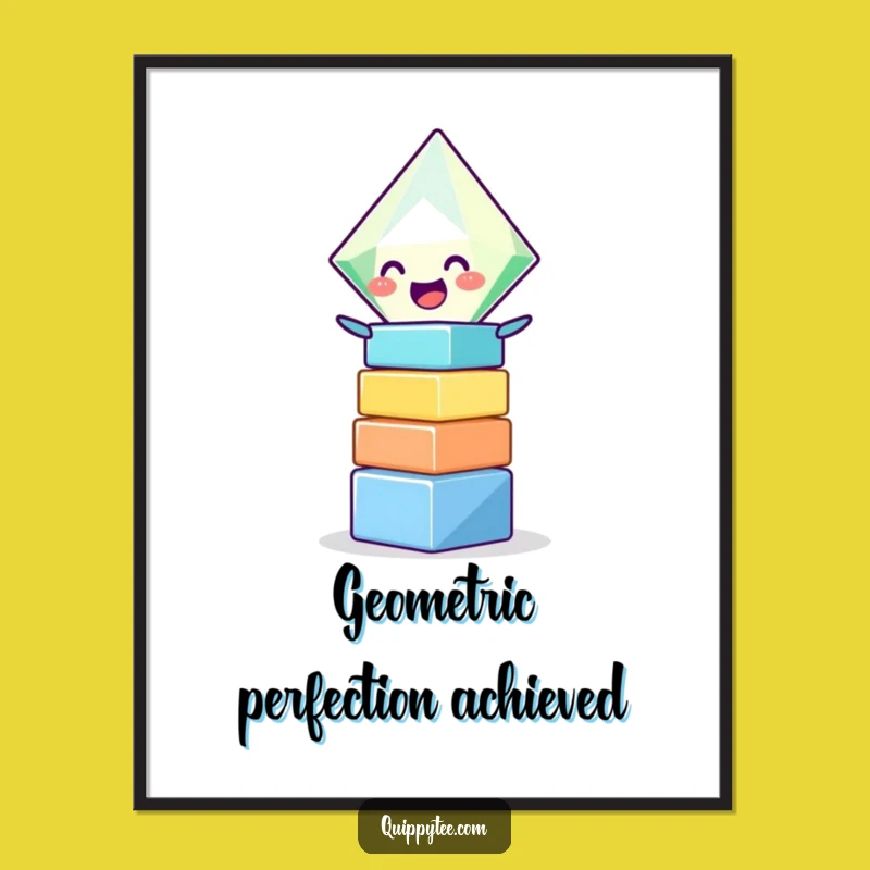Funny Giggling Diamond Stacking Blocks Poster - Joyful Wall Art Gift