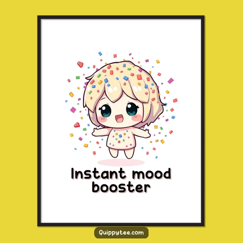 Vibrant Funny Confetti Sprite Poster: Decorate Your Space with This Colorful Character Art - Humorous Gift Idea