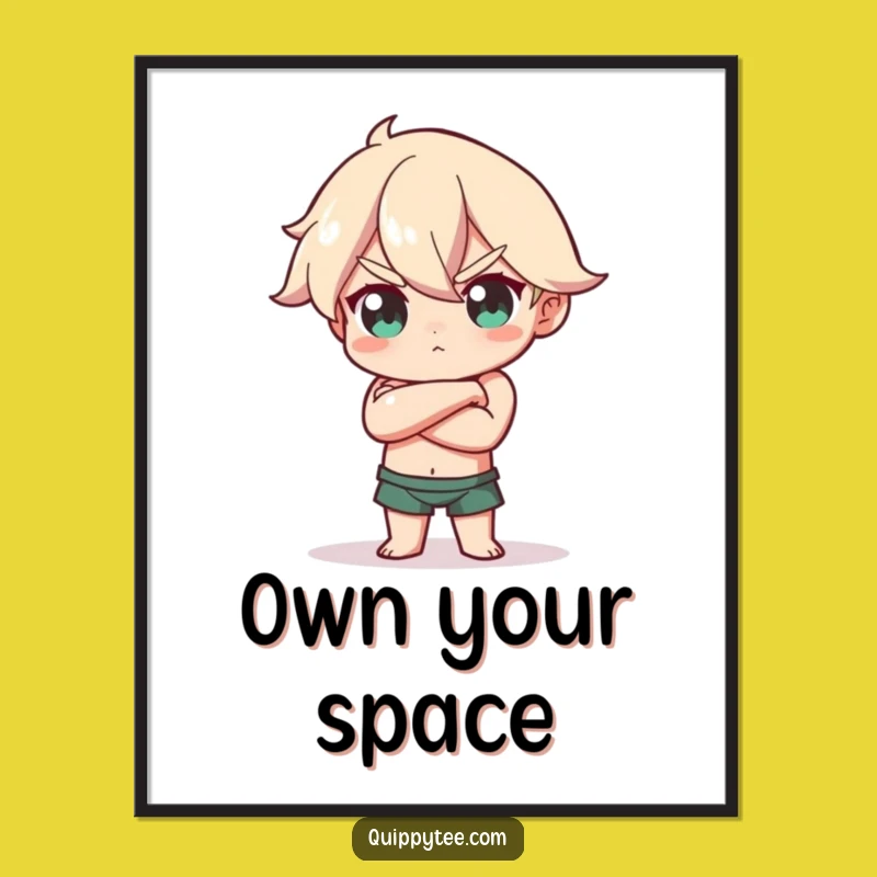 Confident Pose Poster: Funny Character's Art for a Powerful Space