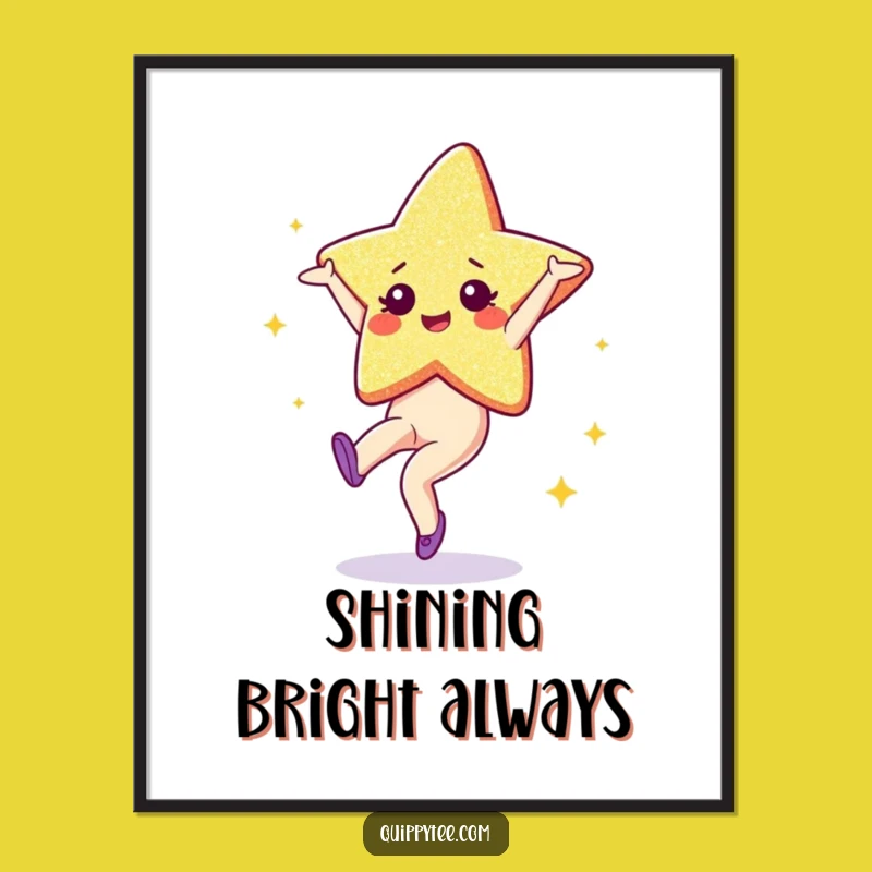 Vibrant Funny Glitter Star Poster: Decorate with Cartwheeling Sparkle Art - Humorous Gift Idea
