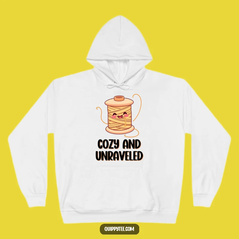 Cozy Funny Smiling Spool Hoodie: Warmth for Your Crafting Soul