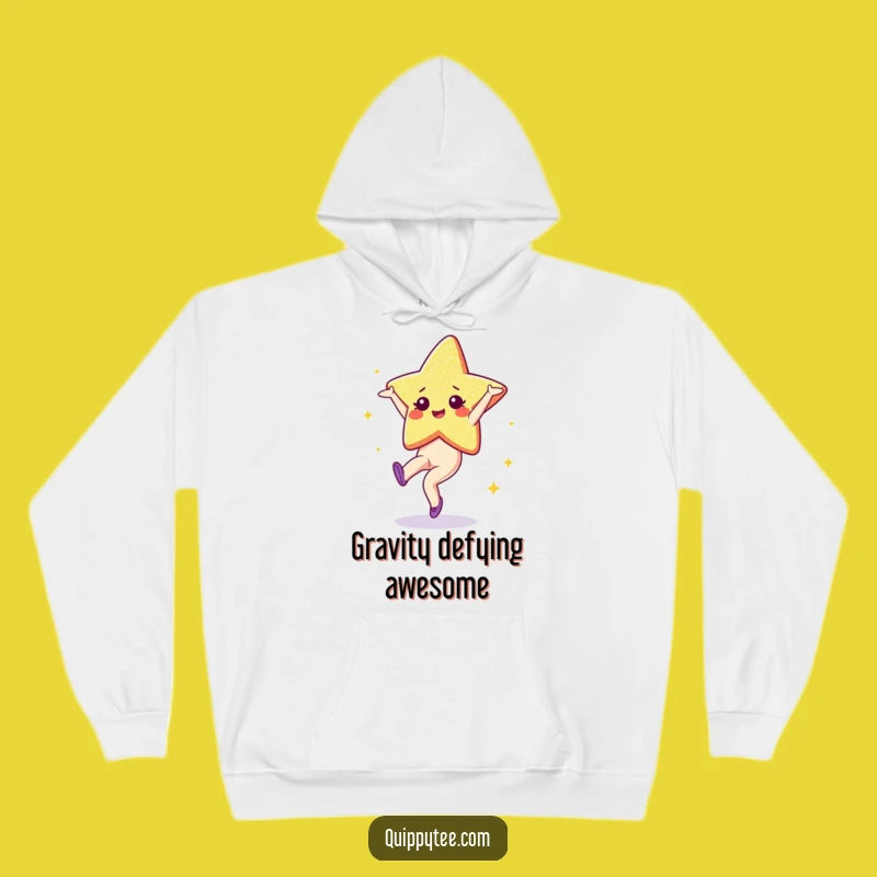 Cozy Funny Glitter Star Hoodie: Stay Warm and Sparkle with This Cartwheeling Character Humorous Gift