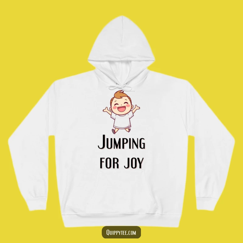 Joyful Speech Bubble Hoodie: Funny Character's Cozy Jumps for Happy Days