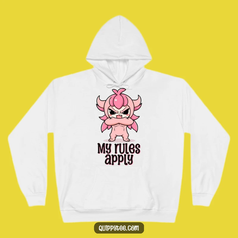 Funny Kawaii Defiant Hoodie: Cozy Attitude Sweatshirt, Hilarious Gift for Trendsetters