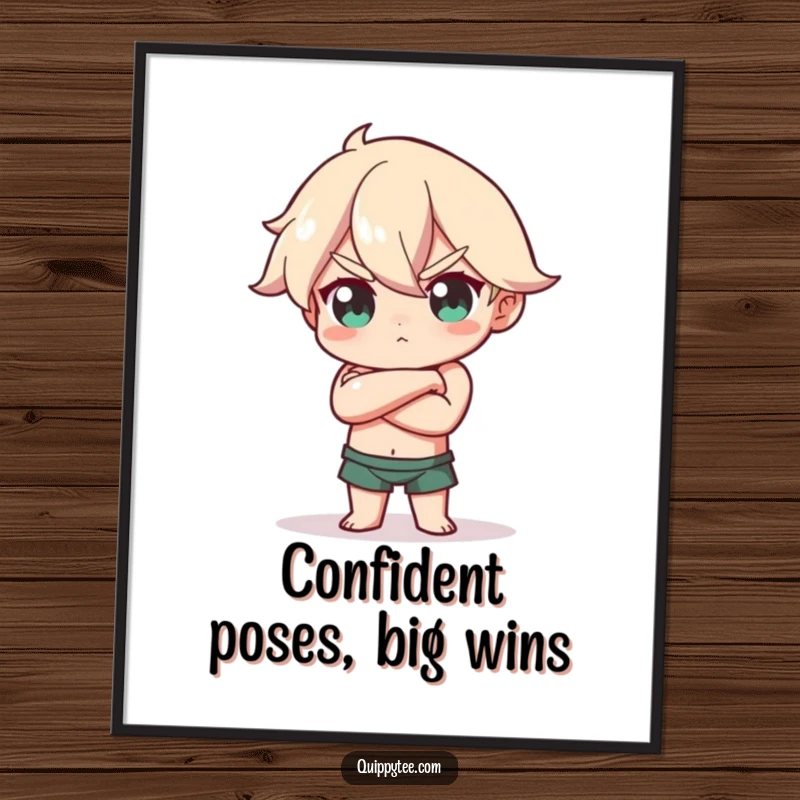 Funny Free Printable Wall Art: A character strikes a confident pose, arms crossed and head tilted with an assured expression.